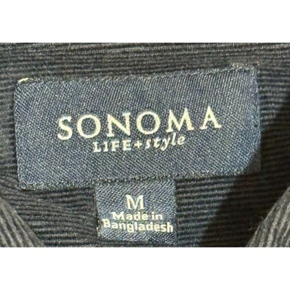 Men's Sonoma Corduroy Black LS Button Front Shirt Size Medium - Picture 3 of 3
